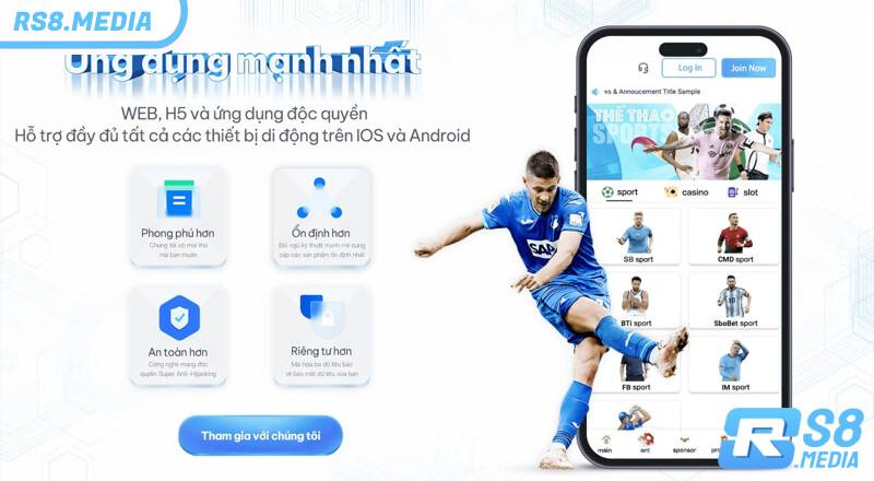 Lý do nên tải app rs8 về di động của người chơi